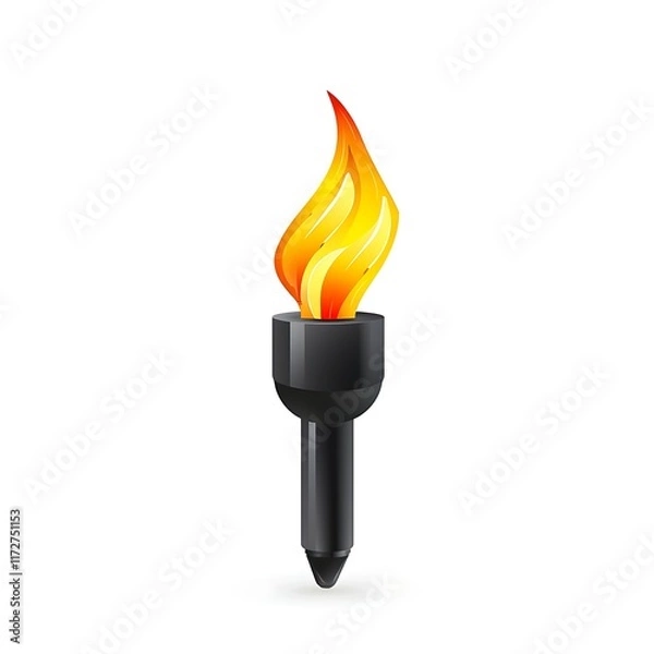 Fototapeta torch icon simple white background vector