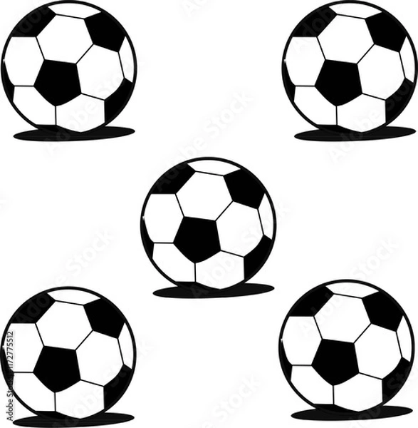 Fototapeta icon football or soccer ball design, with various design shapes, with a hand drawn black outline style