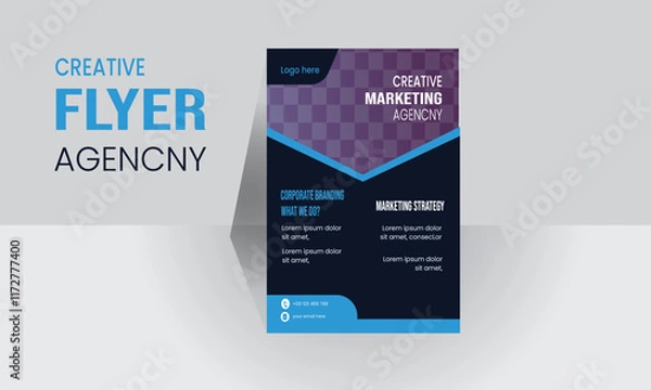 Obraz Flyer Layout with Geometric Accents