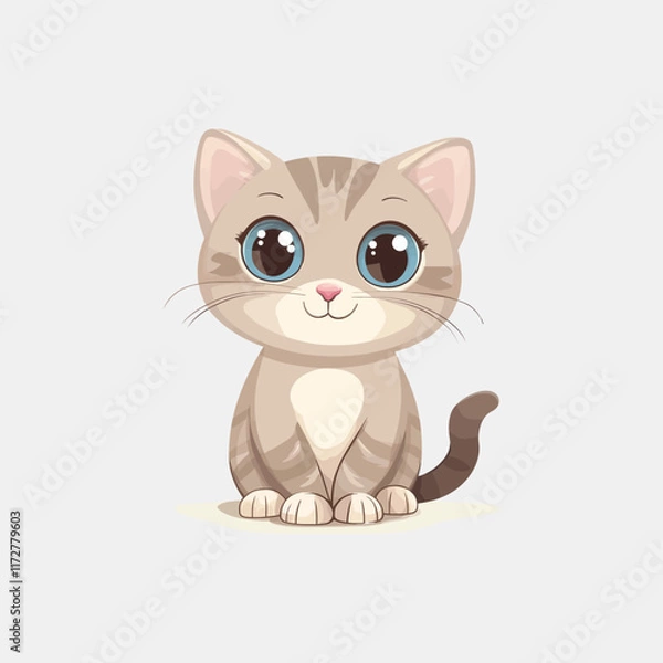 Fototapeta Cat Vector Illusration EPS Gray Background Editable