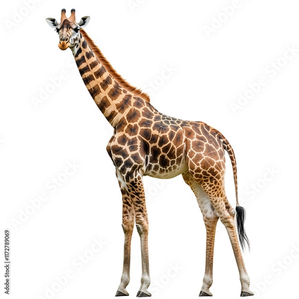 Obraz reticulated giraffe full body standing isolated on a white background