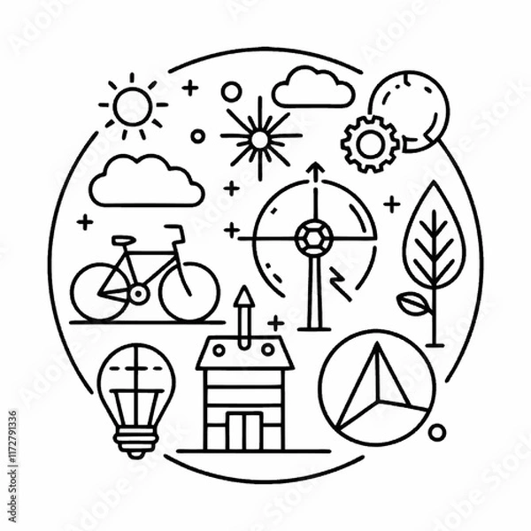 Fototapeta Sustainable Development Icon: Visualizing a Greener Future