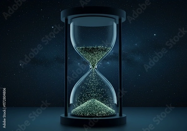 Obraz Abstract hour glass showing value of the time, AI generative, Contextual background