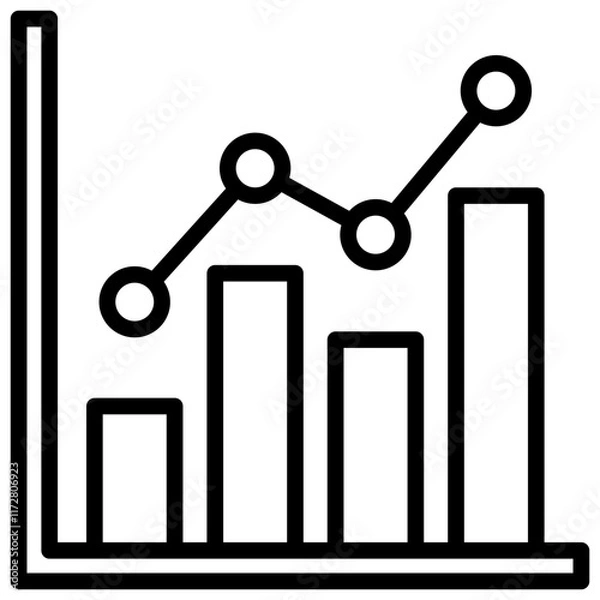 Fototapeta bar chart icon line