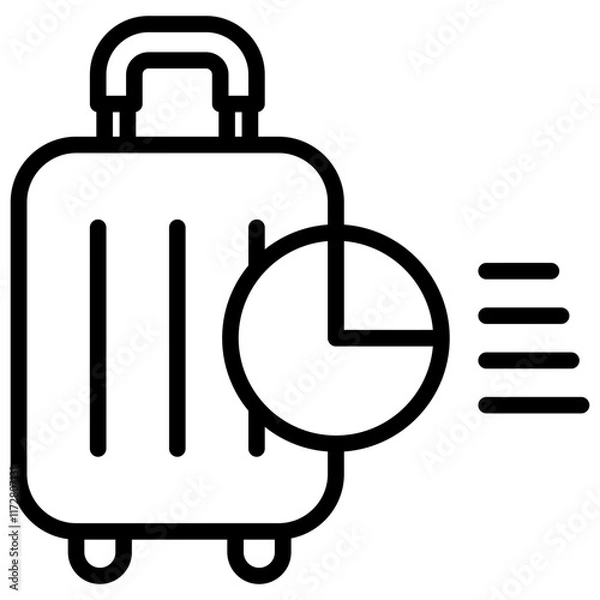 Fototapeta suitcase icon line