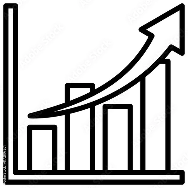 Fototapeta line chart icon line