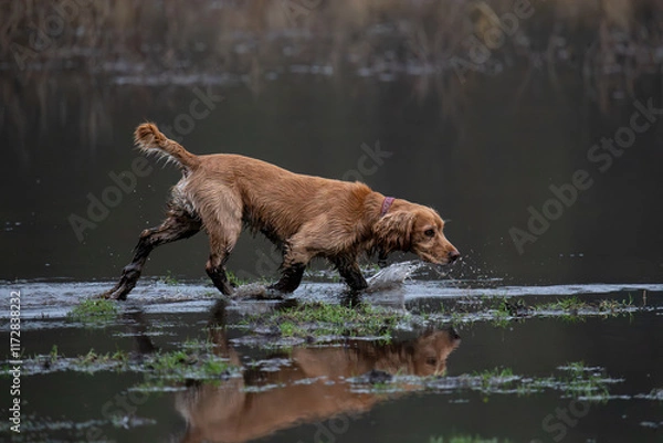 Obraz Cocker spaniel with muddy paws