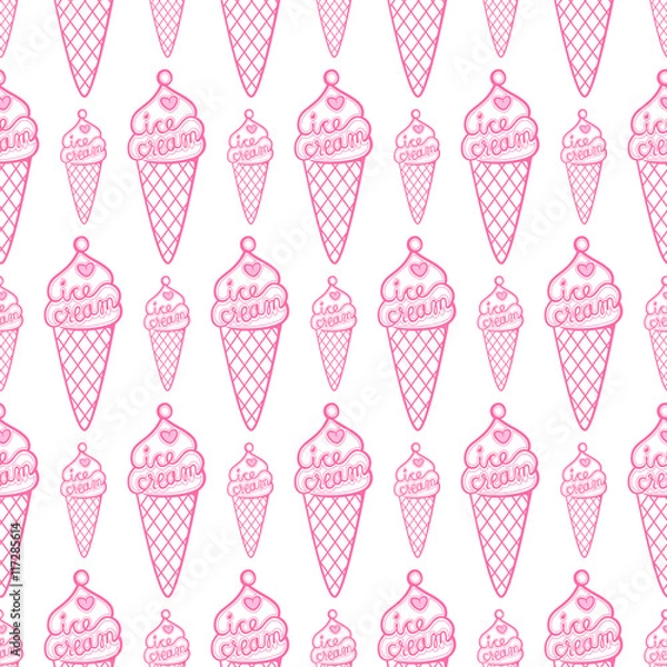 Fototapeta Seamless pattern with ice cream.