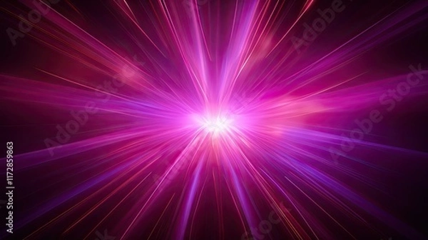 Fototapeta Striking magenta rays of light emanating from a central focal point, radiating outwards in a mesmerizing display.