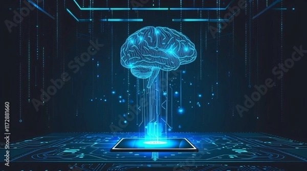 Obraz Artificial Intelligence Network Concept for Technology and Innovation