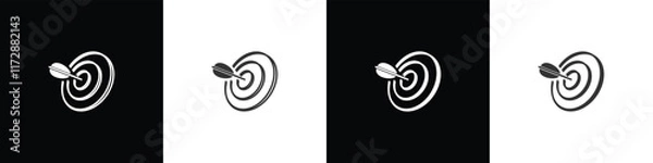 Fototapeta Target icon vector. Marketing target, Success mission icon. Target vector illustration in black white and transparent background. Eps10
