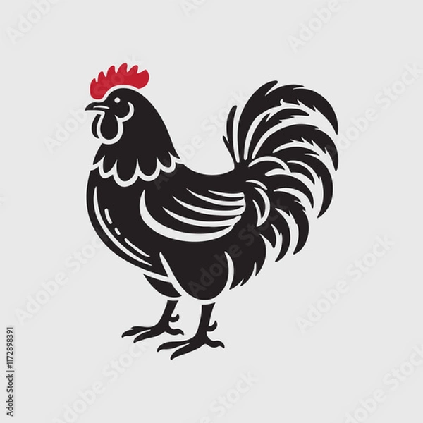 Fototapeta Elegant Rooster Silhouette vector art