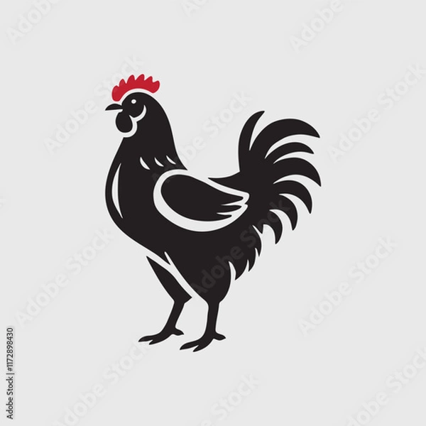 Fototapeta Elegant Rooster Silhouette vector art