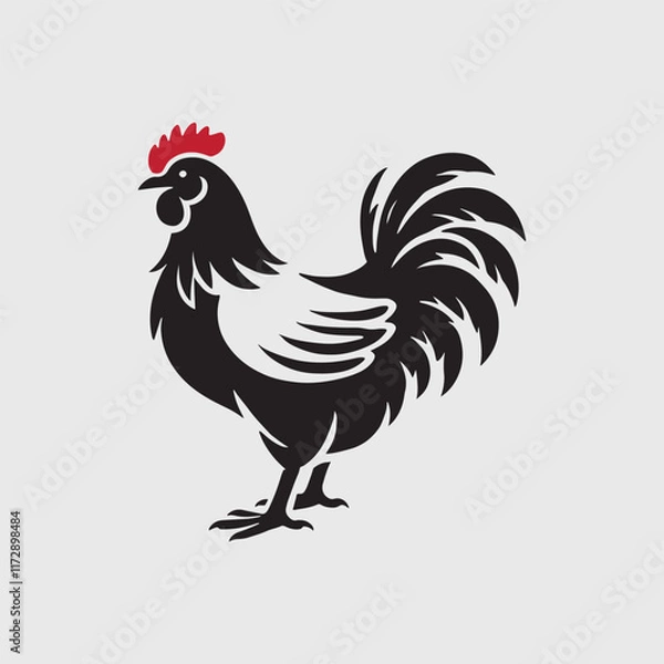 Fototapeta Elegant Rooster Silhouette vector art