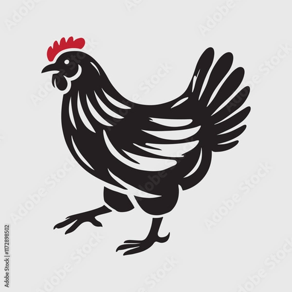 Fototapeta Elegant Rooster Silhouette vector art
