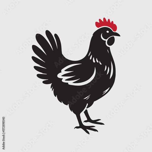 Fototapeta Elegant Rooster Silhouette vector art