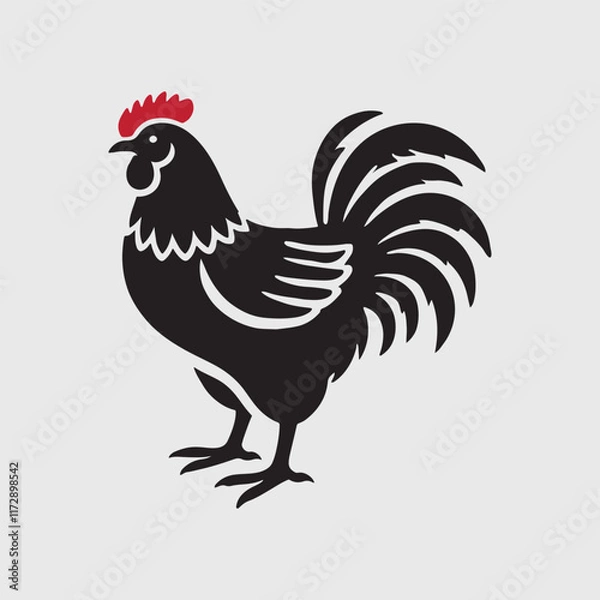 Fototapeta Elegant Rooster Silhouette vector art
