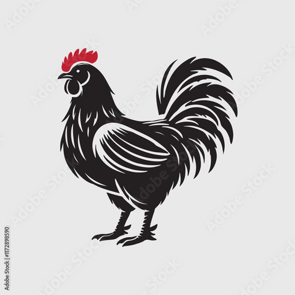 Fototapeta Elegant Rooster Silhouette vector art