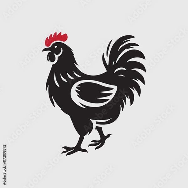 Fototapeta Elegant Rooster Silhouette vector art