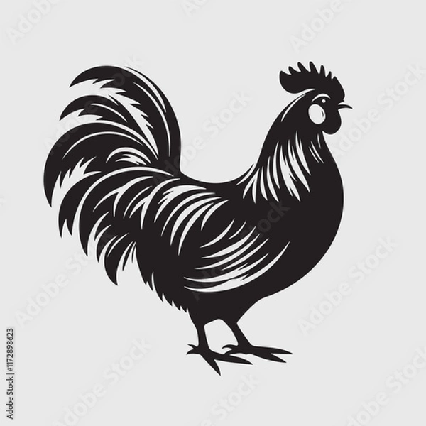 Fototapeta Elegant Rooster Silhouette vector art