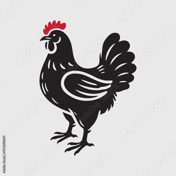 Fototapeta Elegant Rooster Silhouette vector art