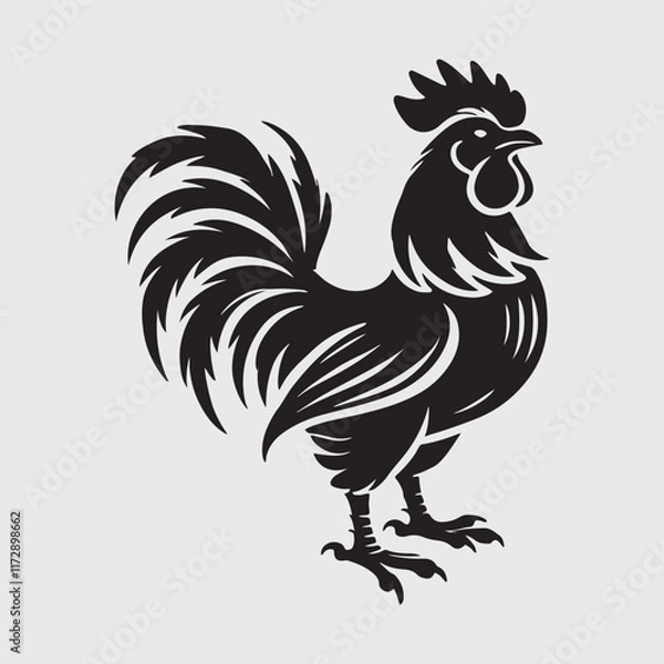 Fototapeta Elegant Rooster Silhouette vector art