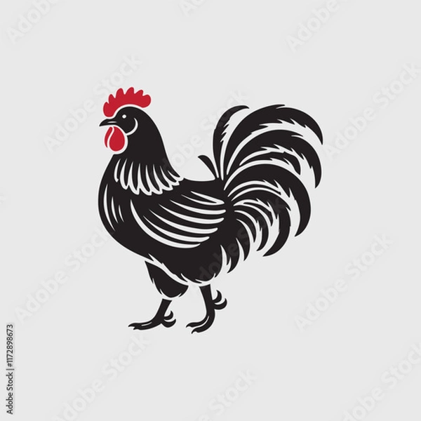 Fototapeta Elegant Rooster Silhouette vector art