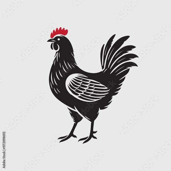 Fototapeta Elegant Rooster Silhouette vector art