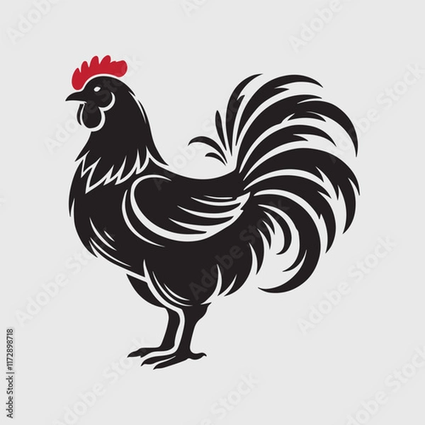 Fototapeta Elegant Rooster Silhouette vector art