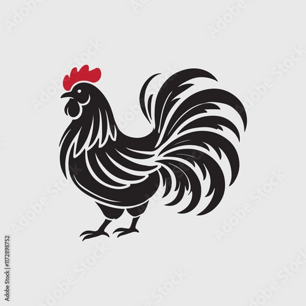 Fototapeta Elegant Rooster Silhouette vector art