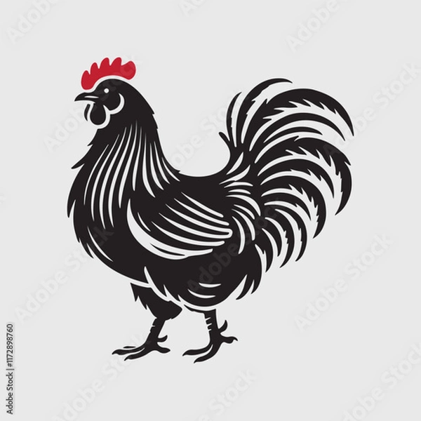 Fototapeta Elegant Rooster Silhouette vector art