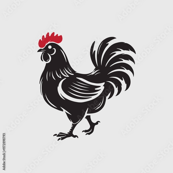 Fototapeta Elegant Rooster Silhouette vector art