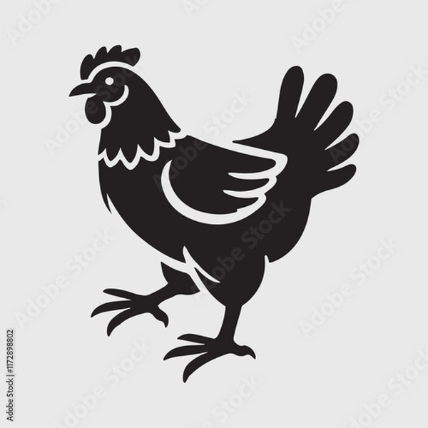 Fototapeta Elegant Rooster Silhouette vector art