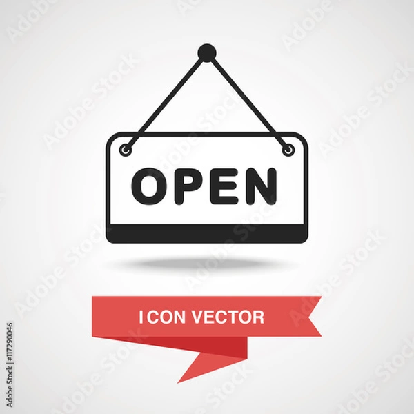 Fototapeta shop open icon