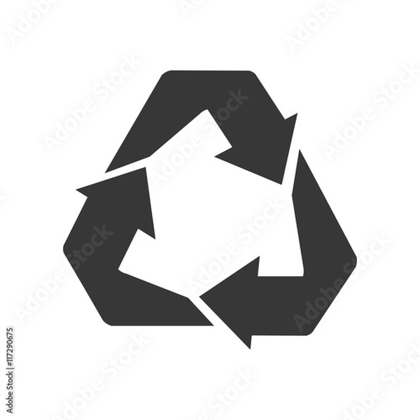 Fototapeta arrow recycle circle organic ecology icon. Isolated and flat illustration. Vector graphic