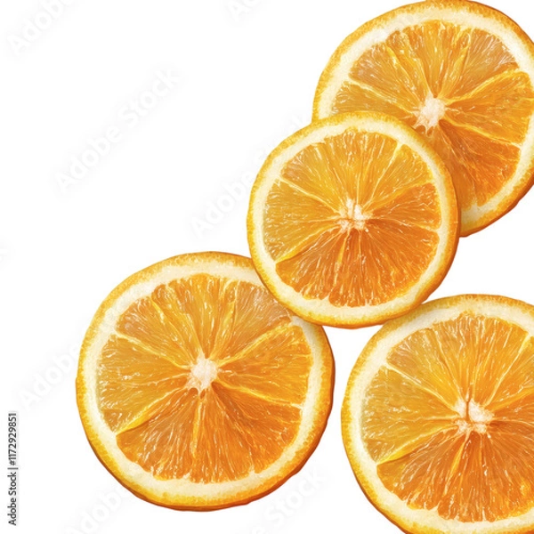 Obraz juicy orange slices isolated on white transparent background