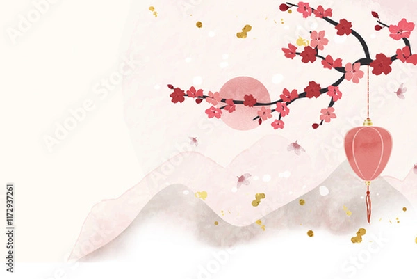 Obraz cherry blossom background with theme japansese