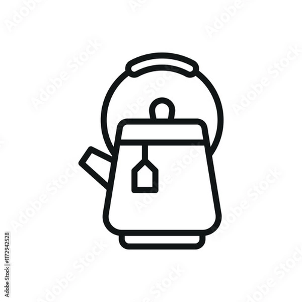 Fototapeta Tea kettle icon with a sleek and elegant design, perfect for enriching culinary, kitchenware, or lifestyle-themed projects