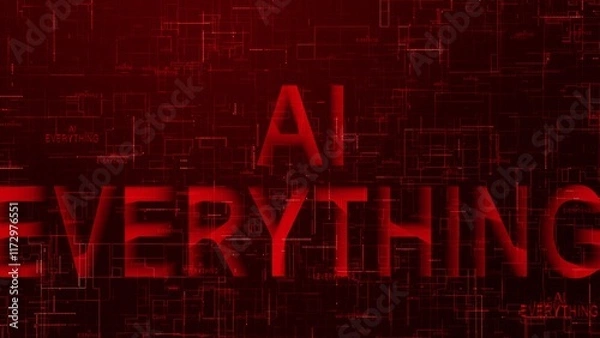Obraz AI everything text technology data line red color