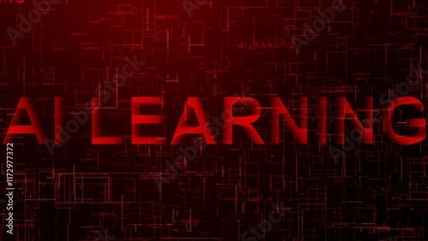 Obraz AI Learning text technology data line red color