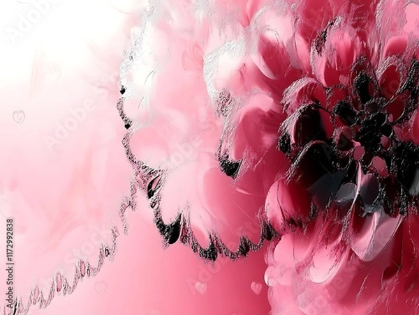 Obraz Abstract dusty rose blush liquid watercolor background with gold dots and lines. Pastel pink marble alcohol ink drawing effect, golden splash elements