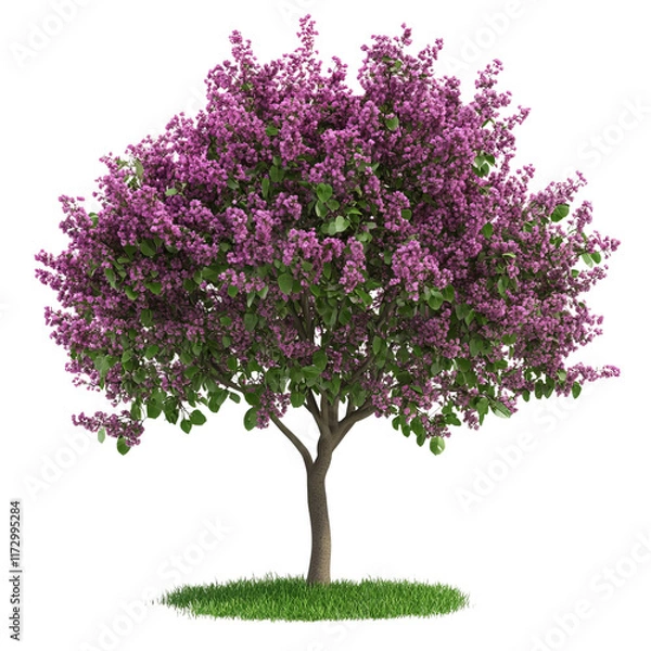 Fototapeta cercis occidentalis tree on white background