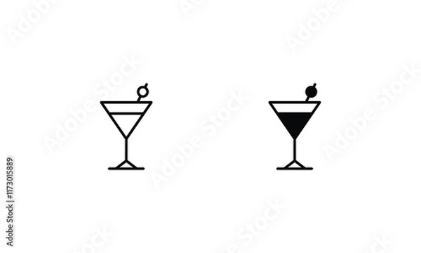 Obraz Cocktail  icons set vector stock illustration