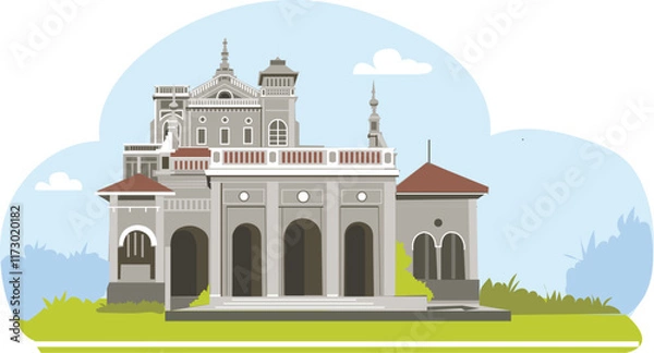 Obraz An illustrative guide to Pune's iconic monuments, featuring landmarks like Shaniwar Wada, Aga Khan Palace, and the Pataleshwar Cave Temple