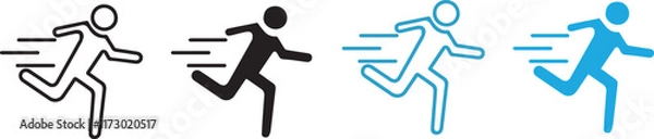 Fototapeta Man fast run icon mark in filled style