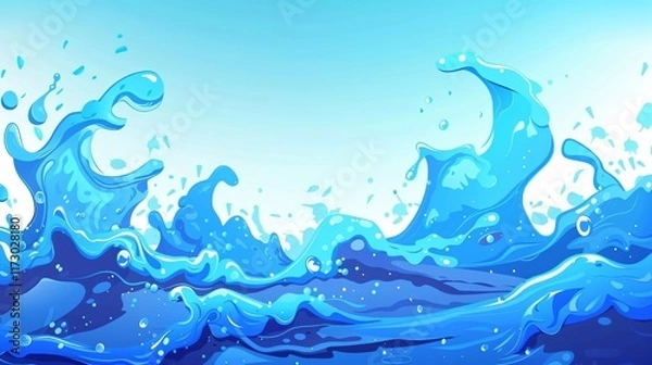 Fototapeta Dynamic Water Splash Animation Visual Effects Stock Photo
