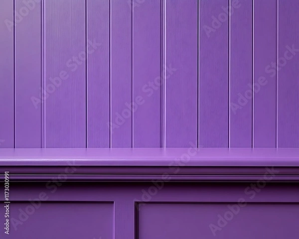 Obraz Purple wood panel wall with shelf.