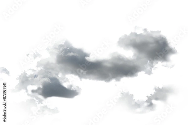 Obraz White clouds isolated on black background, clounds