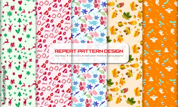 Fototapeta  Unique Vector Pattern Designs for Textiles Fabric Design Creative Vector Patterns