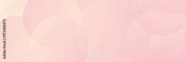 Fototapeta Minimalist banner background, pastel colorful, pink and yellow gradations. Circle effect style geometric
